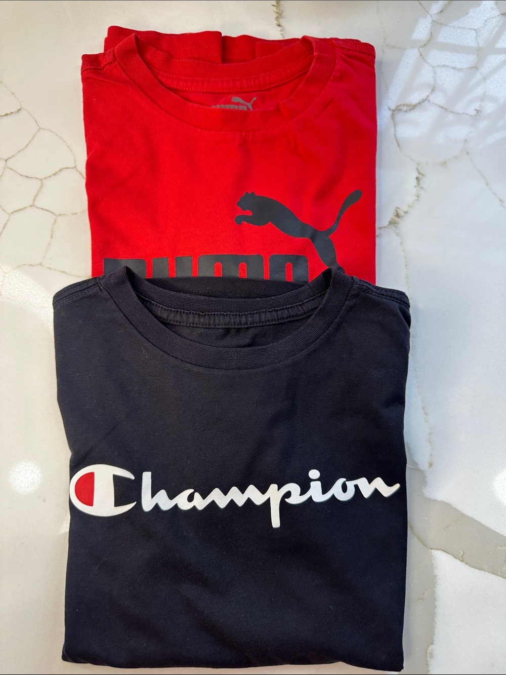 Champion Kids Black Tee with White Logo